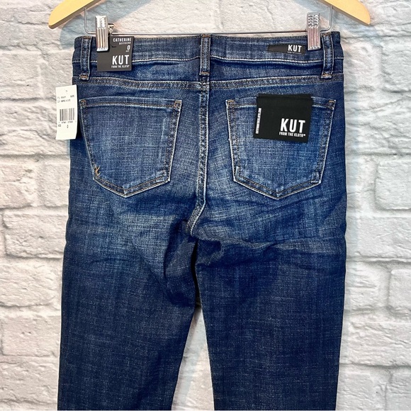 Nwt Kut from the Kloth Size 0 Catherine BoyFriend Fit Blue Wash Jeans - Picture 5 of 13